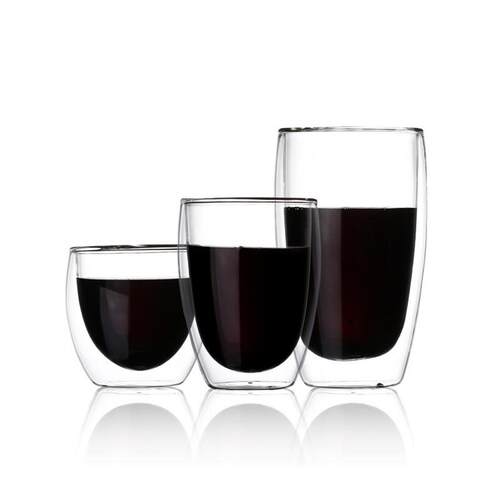 350ml Handle Double Wall Glass Mug Insulated Beer Milk Cup