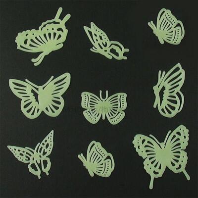 Plastic Material Glow In The Dark Butterfly Fluorescent Deca