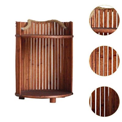 Wooden Storage Rack Sturdy Showcase Floor Standing Stand