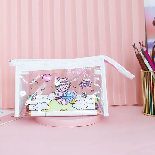 Transparent Pencil Case Instagra Style Girls Large Capacity