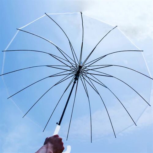 Clear umbrella Windproof umbrella with long handle透明伞长柄
