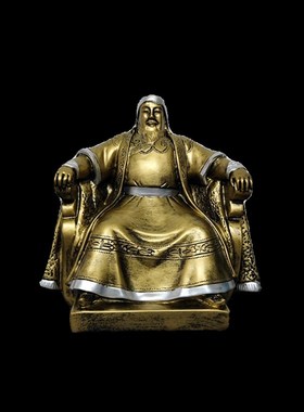 苏鲁锭摆件苏力德成吉思汗坐像装饰品战旗蒙古特色树脂装饰工艺品