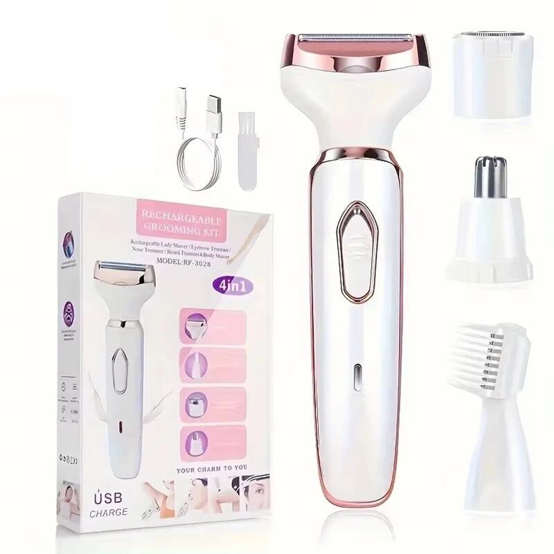 2025 4 In 1 Electric Lady Shaver Body Hair Removal Epilator - 实物图