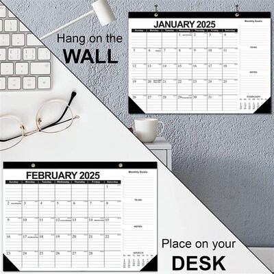 2025-2026 Calendar 18 Months Large Academic Desk Calendar Ru