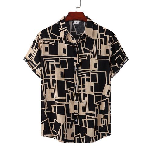 Mens Hawaiian Shirt Summer Loose And Breathable Short Sleev