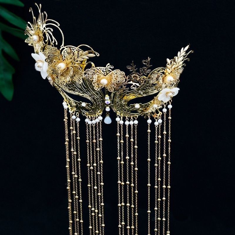 超仙古风汉服面具外出拍照半遮面纱厂流苏国风面饰演出舞会装饰,节庆用品/礼品,面具,淘宝优惠券,粉丝福利购,淘宝优惠卷