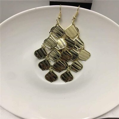 Fashion Retro Personality Diamond Small Ripple Leaf Metal Sh