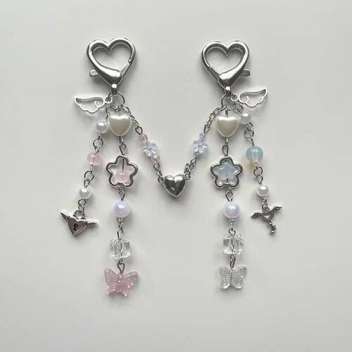 Handmade Beaded Love Keychain Cottage Core Gifts for Sisters