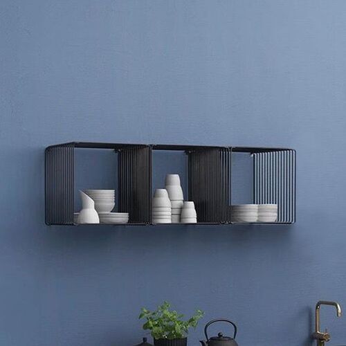 Creative wrought iron partition wall storage rack paint wall