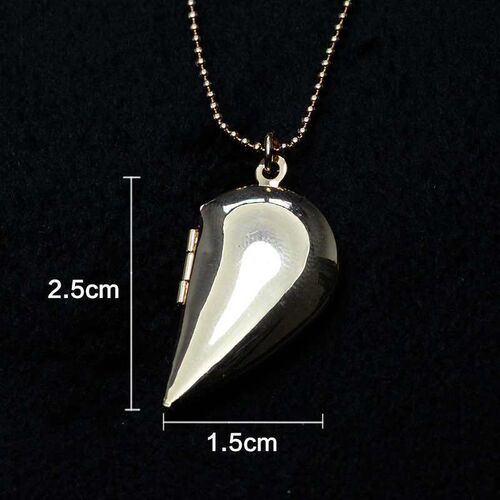 Half Heart Charms DIY Photo Box Floating Locket Pendant Neck