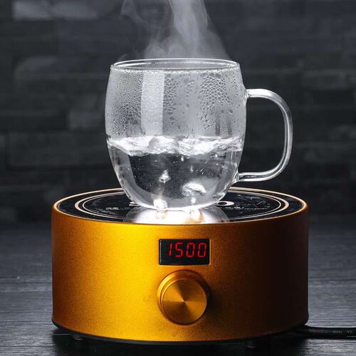 Glass three piece cup mug Heat resistant high borosilicate f