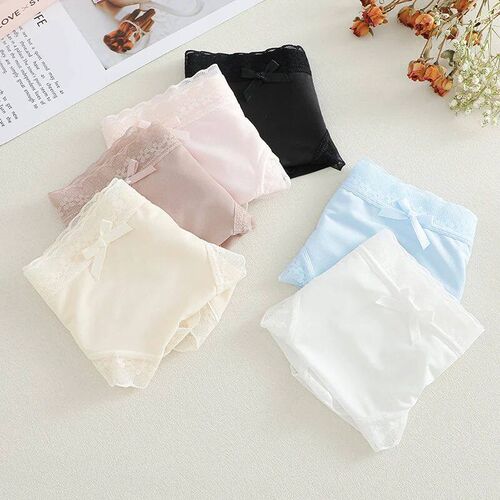 3PCS/Set Seamless Panties Ice Silk Lace Perspective Briefs U