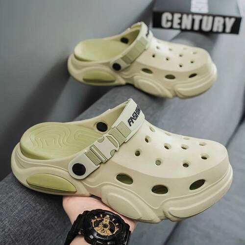 Mens Summer Outer Wear Non-Slip and Anti-Odor Office Toe-To