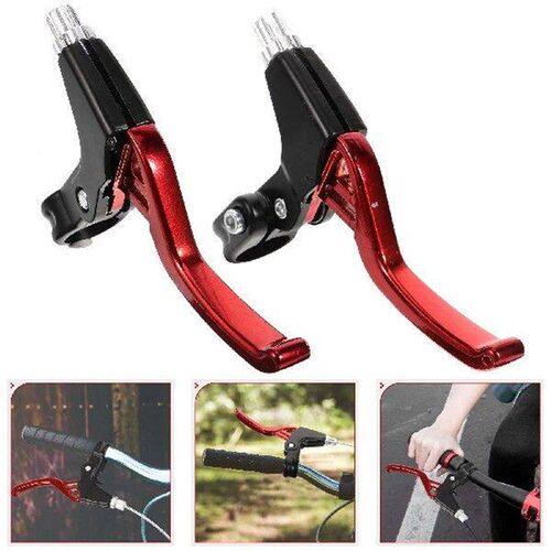 Bicycle Speed Racing All-aluminum Brake Handle Pair (red)