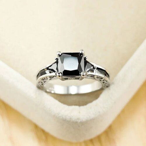 cate Silver Color rendy Ring for Women Elegant Princess Cut
