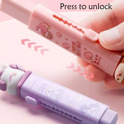 Kawaii Retractable Eraser Cute Cat Korean Stationery Rubber