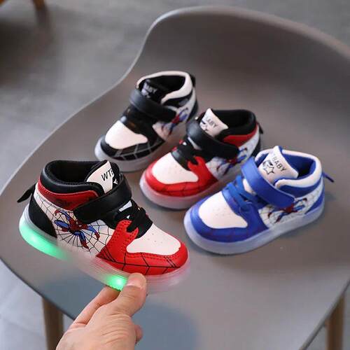 Spiderman LED Light Kids Shoes Boys and Girls Light Kids Lig