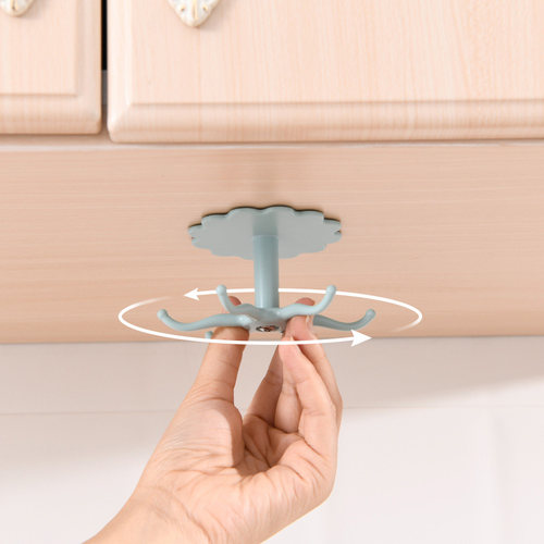 Kitchen Flower Rotary Hook Wall Mounted Kitchenware Storage