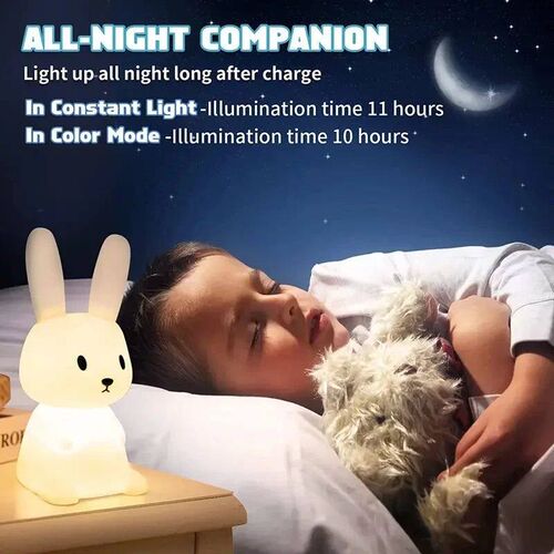 LED Night light Silicone Rabbit Touch Sensor lamp Cute Anima