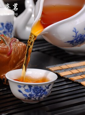 Kung fu tea set the whole kettle set of blue and white porce