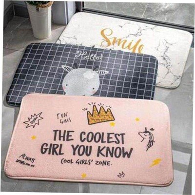 .Absorbent felt bedroom entrance door mat bathroom rug carpe