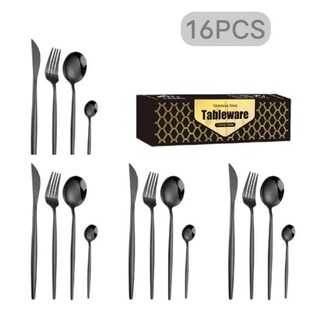 24PCS Cutlery Set Stainless Knife Fork Spoon Flatware Tablew