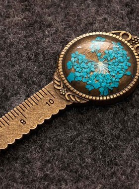 1 Pcs Creative Retro Bronze Round Bookmark 10cm Ruler Vintag
