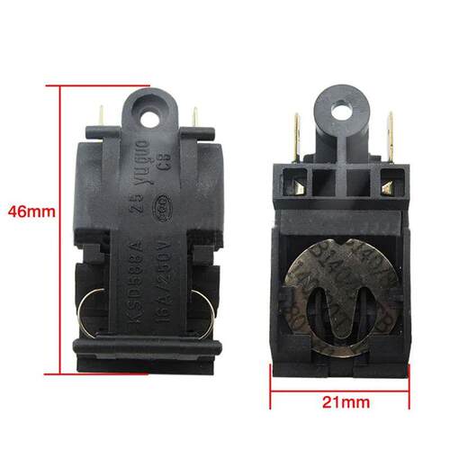 2pcs Black 13A/16A 250V Switch Electric Kettle Thermostat Sw