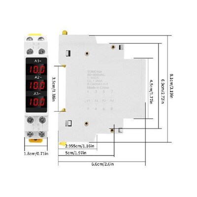 Din Mount 3 Phase Ampere Meter Current Meter Gauges