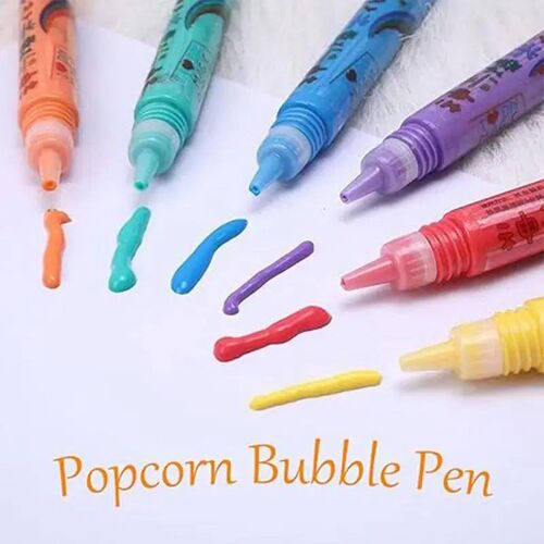 3D Magic Popcorn Pens Puffy Paint Bubble Pen For Greeting Bi
