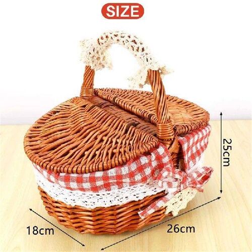 Hand Made Wicker Basket Wicker Camping Picnic Basket