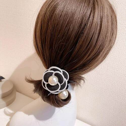 2023 Retro Camellia Hair Ties Ring Elegant Flower Head Rope