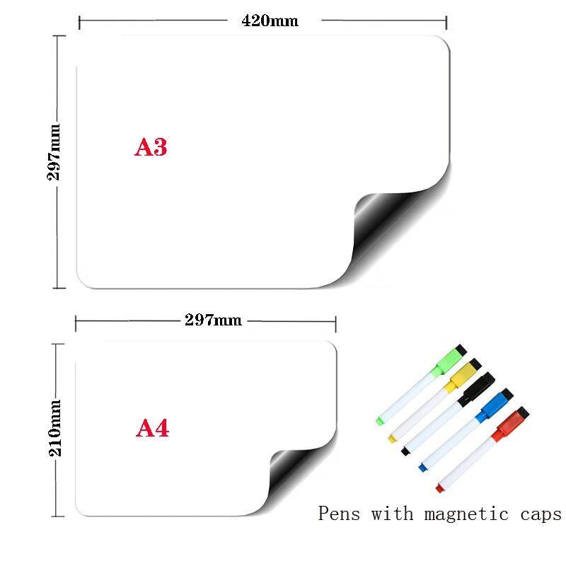 A3+A4 Magnetic Dry Erase Board Fridge Markers WhiteBoard She图片