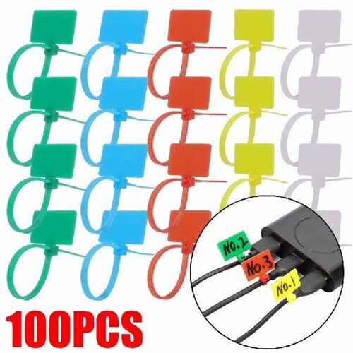 100PCS Nylon Cable Ties Label Adjustable Fastening Loop