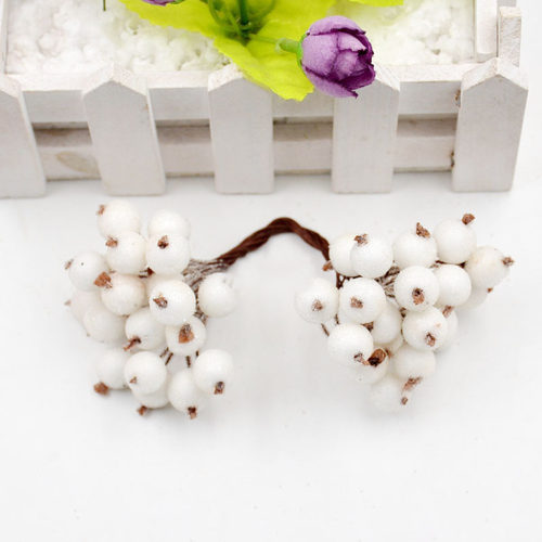 40heads Artificial Fruit Glass Berries Stamen Cheap Fake Flo