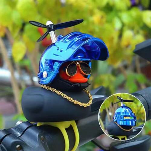 Rubber Duck Black Bicycle Decorations Car Dashboard Ornament