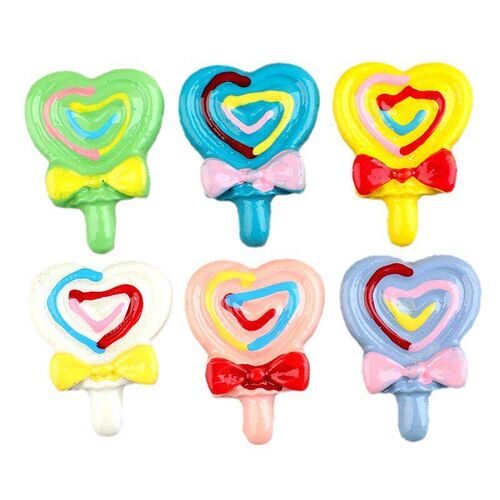 Love Heart Lollipop Candy Resin Accessory DIY Materials for