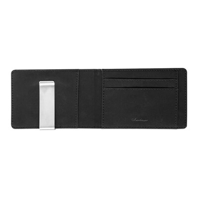 SaleSolid Mens Thin Bifold Money Clip Leather Wallet with A