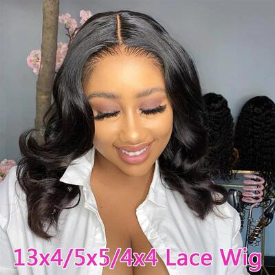 Body Wave Bob Wig 13x6 Transparent Lace Frontal Wig Brazilia