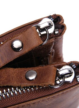 CONTACT'S HOT Genuine Crazy Horse Cowhide Leather Men Wa