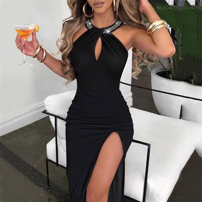 Evening Party Dress Night Club Outfits 2023 Casual Rhineston