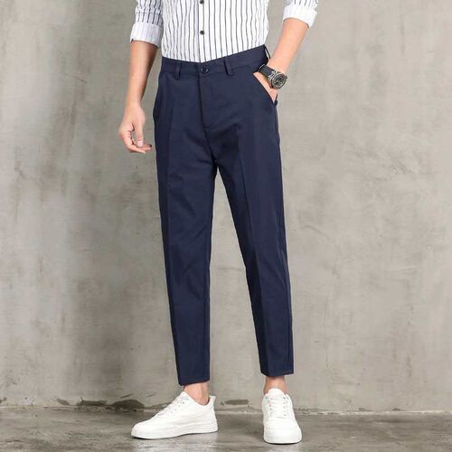 Western Pants Mens Cropped Casual Pants tendy Slim-fit Legg