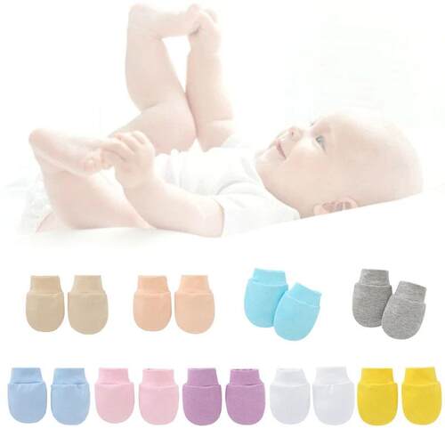 2PCS Baby Anti Scratching Soft Cotton Gloves Newborn Protect