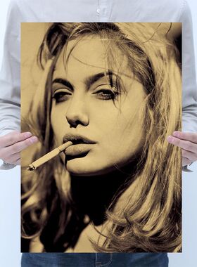 Room decoration star Angelina Jolie poster retro animal kraf