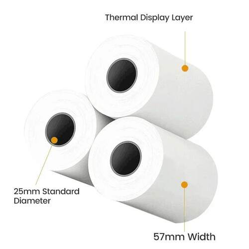 10 Rolls Mini Printer Label er 57x25MM Self-adhesive Paper T