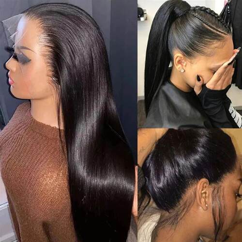360 Transparent Lace Frontal Wigs Pre Plucked Brazilian Remy