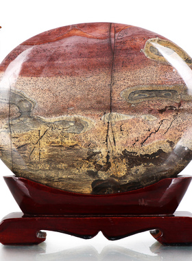 天御阁天然草花石国画石原石摆件奇石观赏石头工艺品客厅家居饰品