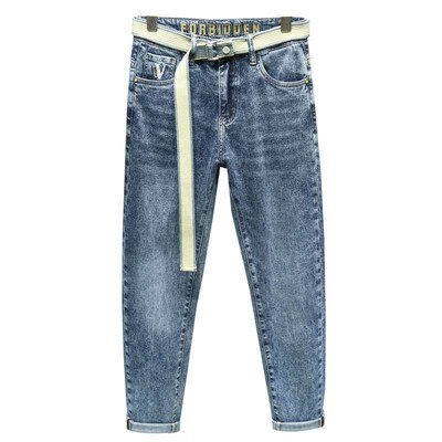 Mens Jeans Slim-fit Skinny Summer Thin High-end Mens Pan t