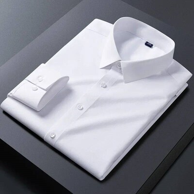 2023 New Sretch Anti-Wrinkle Mens Shirts Long Sleeve Dress S