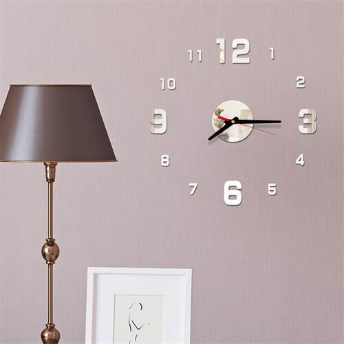 Modern Large Wall Clock 3d Mirror Sticker Unique Big Number
